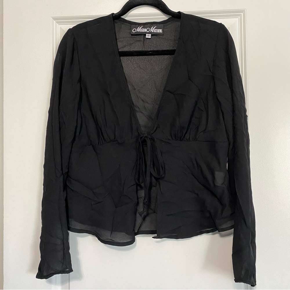 Meghan Matthews Sheer Front Tie Top